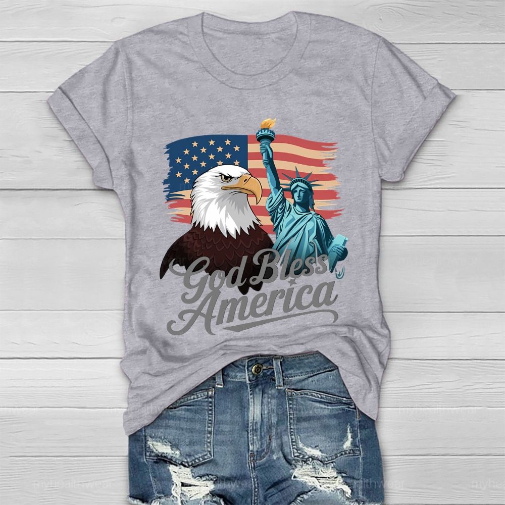 God Bless America Flag Healthwear T-shirt