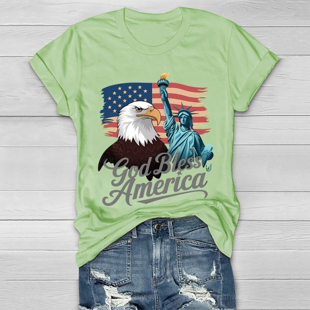 God Bless America Flag Healthwear T-shirt