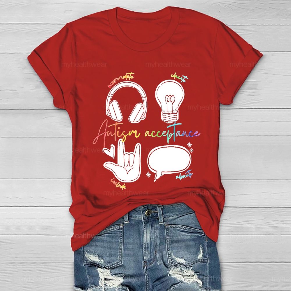 Autism Acceptance Graphics Healthwear T-shirt