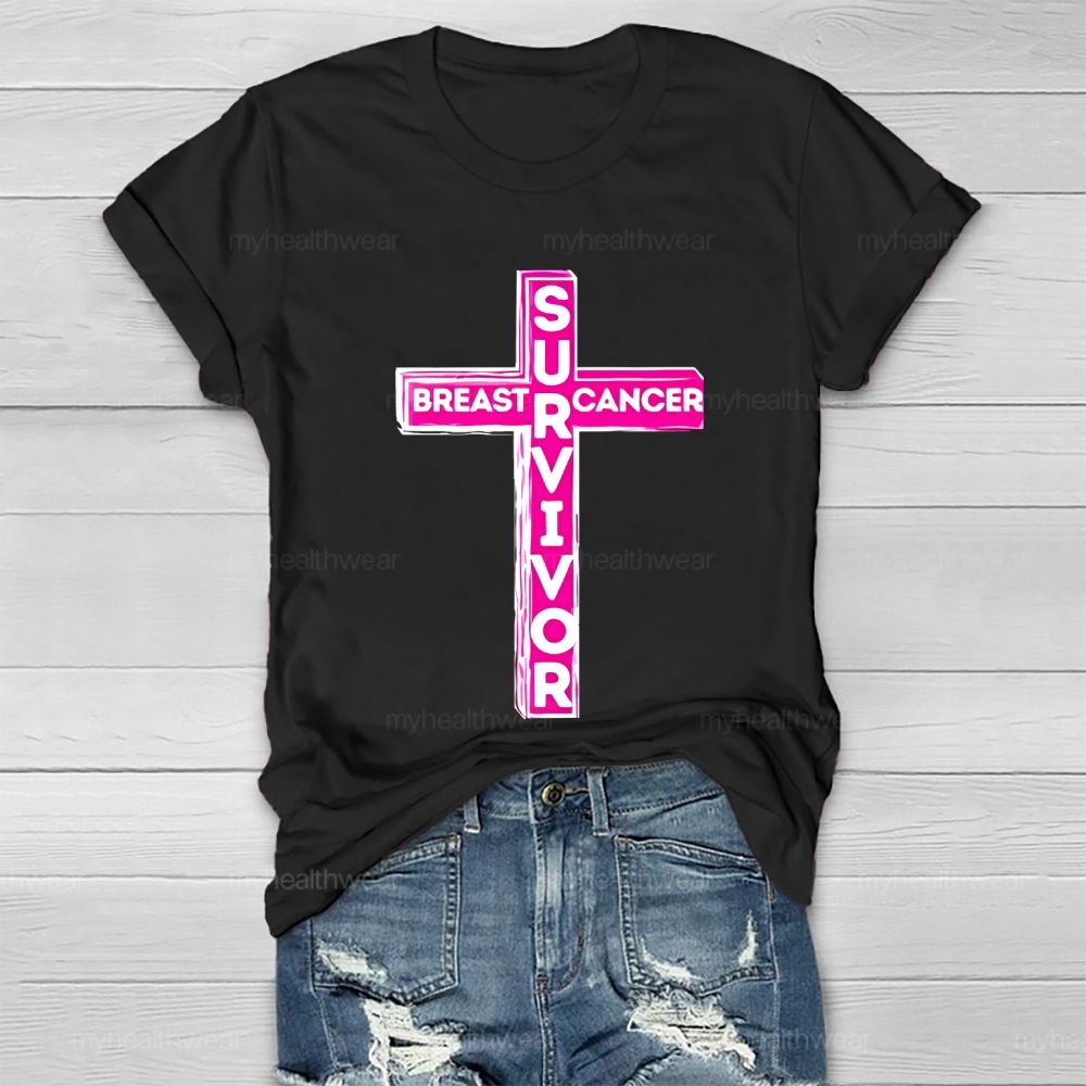 Breast Cancer Survivor Cross Healthwear T-shirt