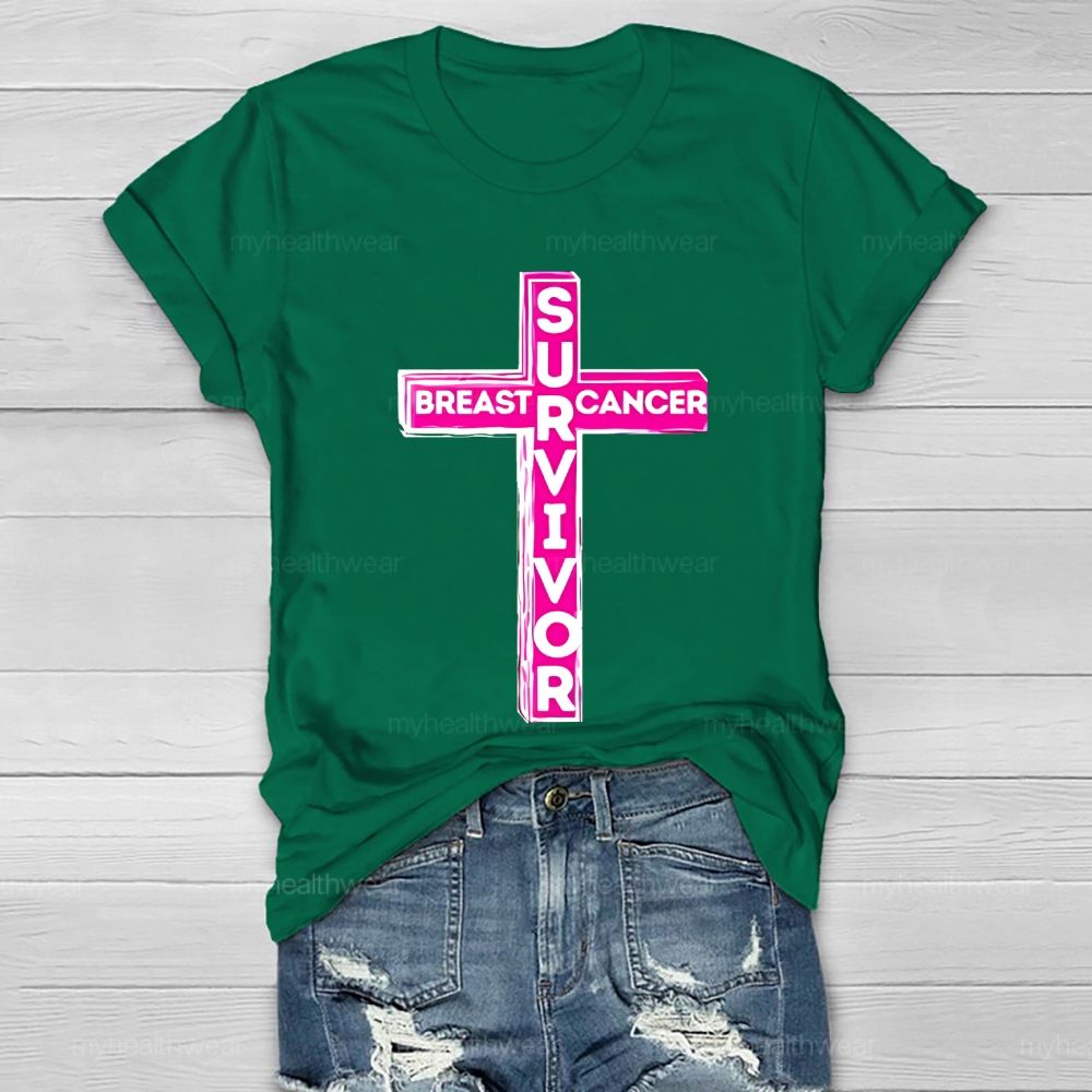 Breast Cancer Survivor Cross Healthwear T-shirt