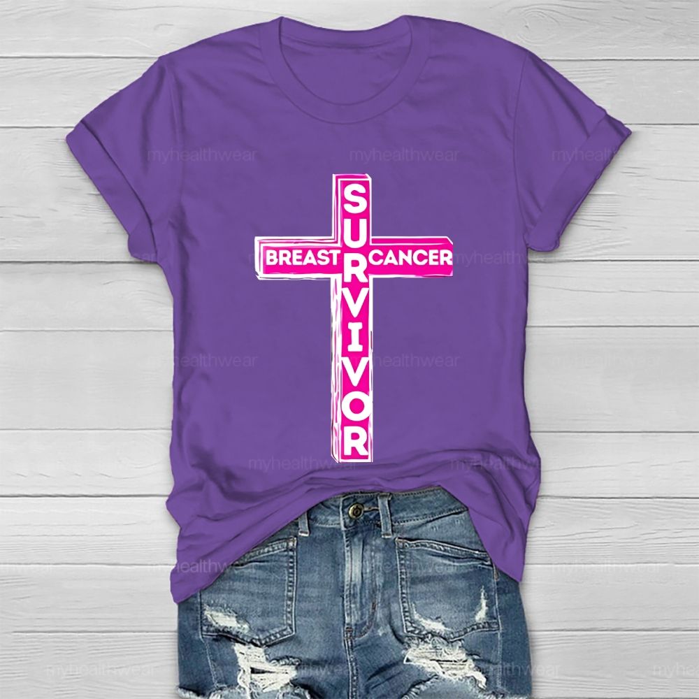 Breast Cancer Survivor Cross Healthwear T-shirt