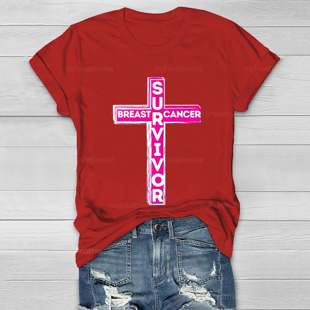 Breast Cancer Survivor Cross Healthwear T-shirt