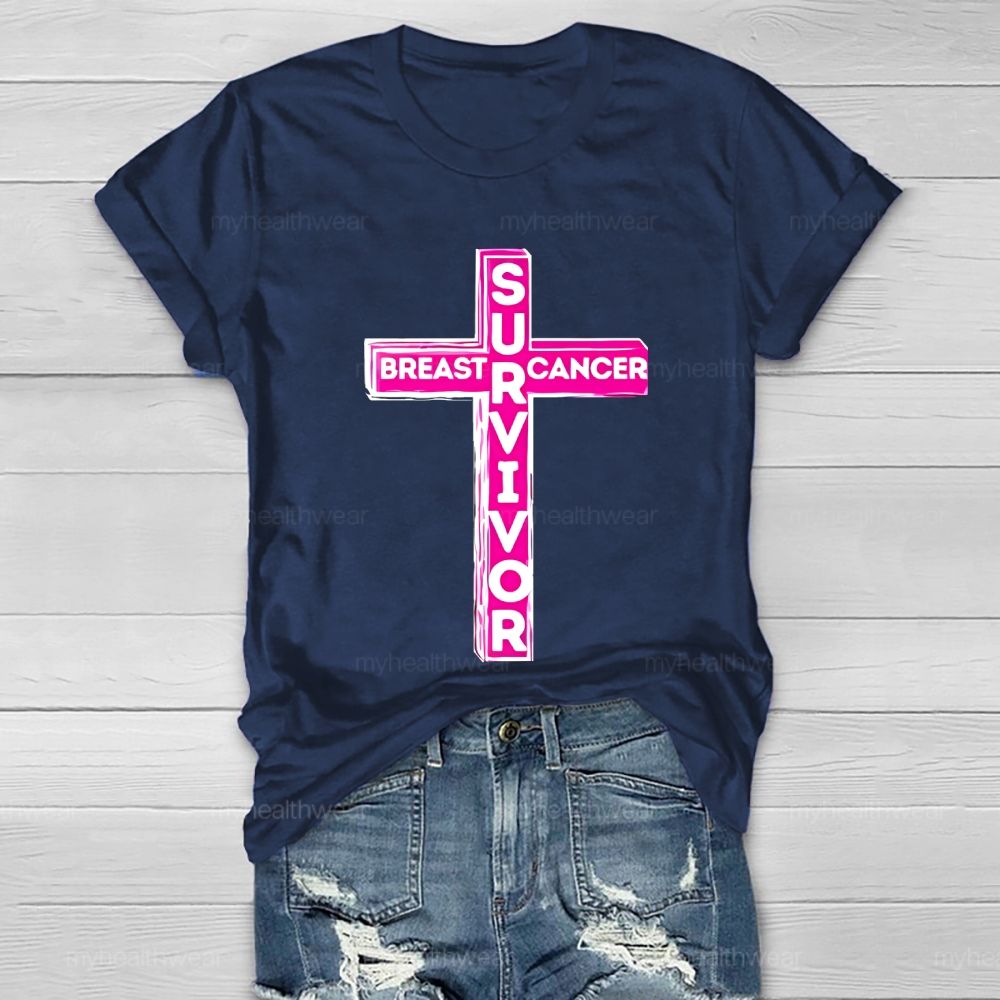 Breast Cancer Survivor Cross Healthwear T-shirt