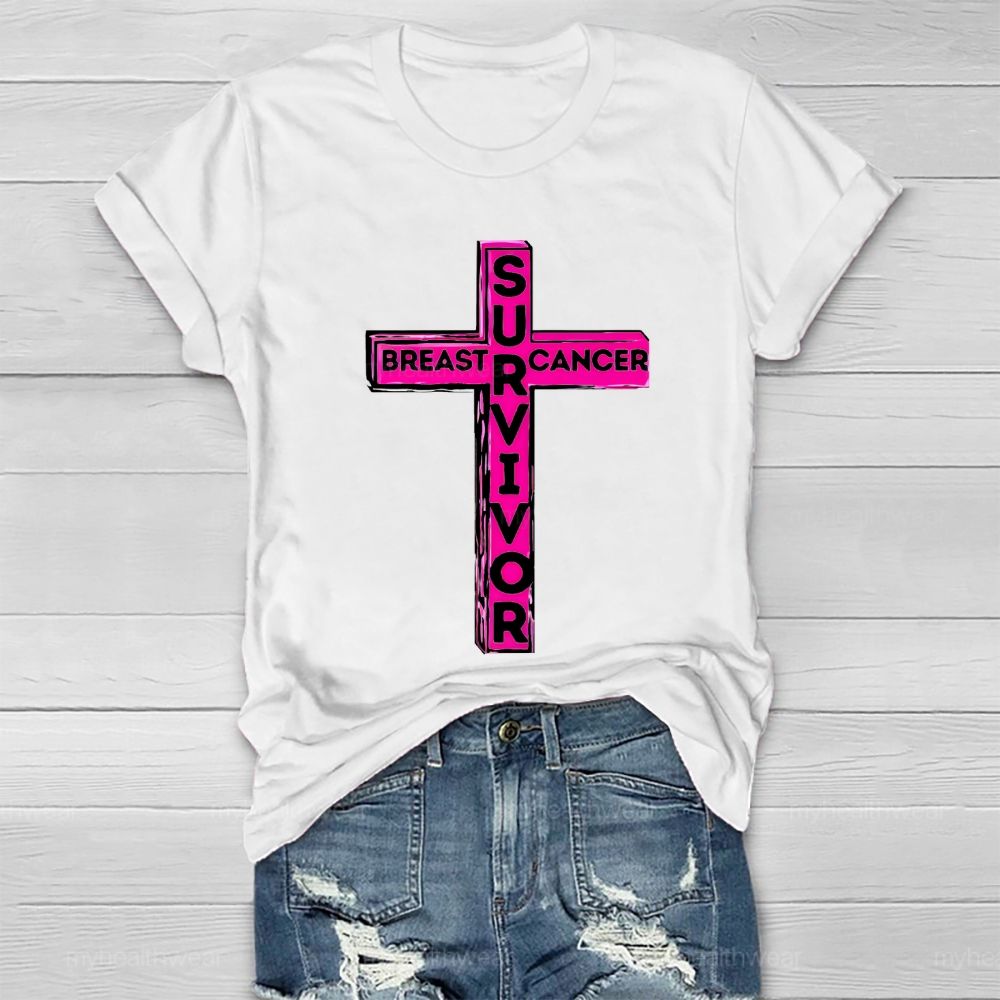 Breast Cancer Survivor Cross Healthwear T-shirt