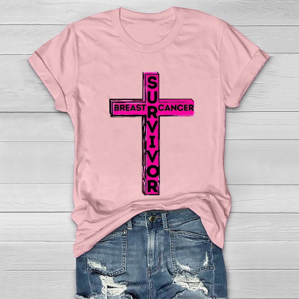 Breast Cancer Survivor Cross Healthwear T-shirt