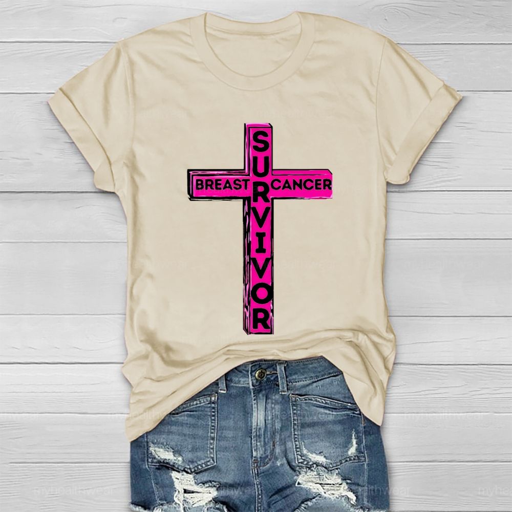 Breast Cancer Survivor Cross Healthwear T-shirt