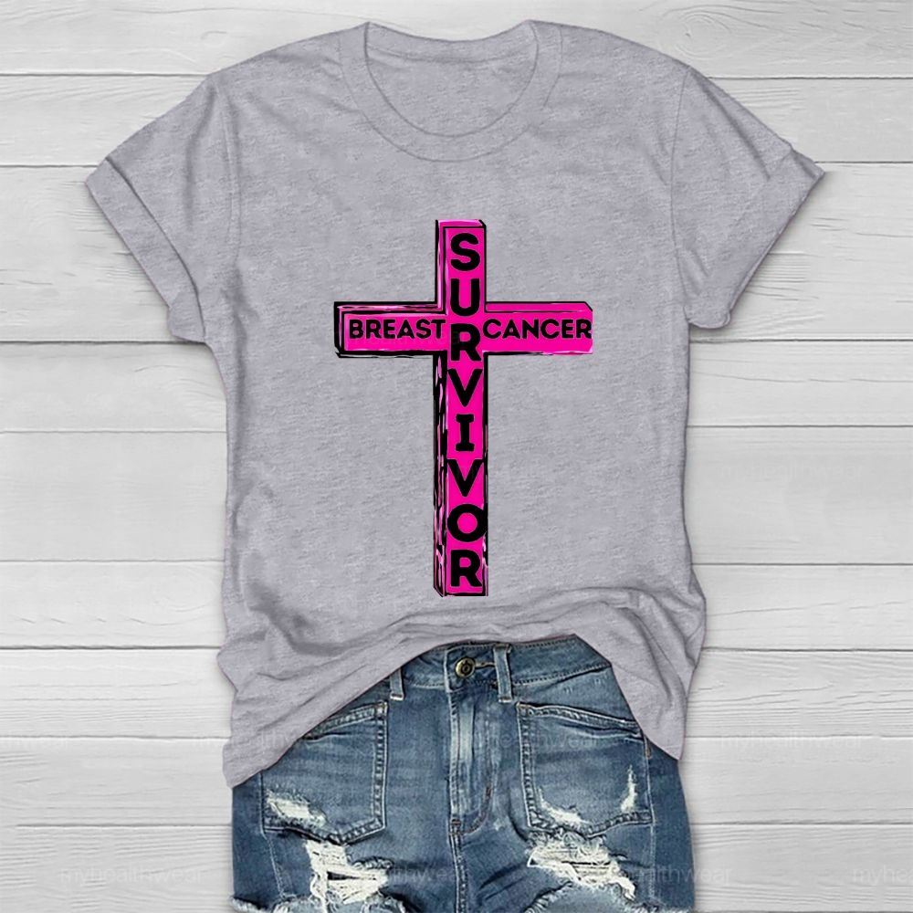 Breast Cancer Survivor Cross Healthwear T-shirt