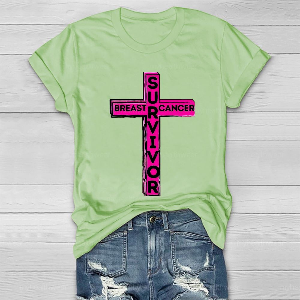 Breast Cancer Survivor Cross Healthwear T-shirt