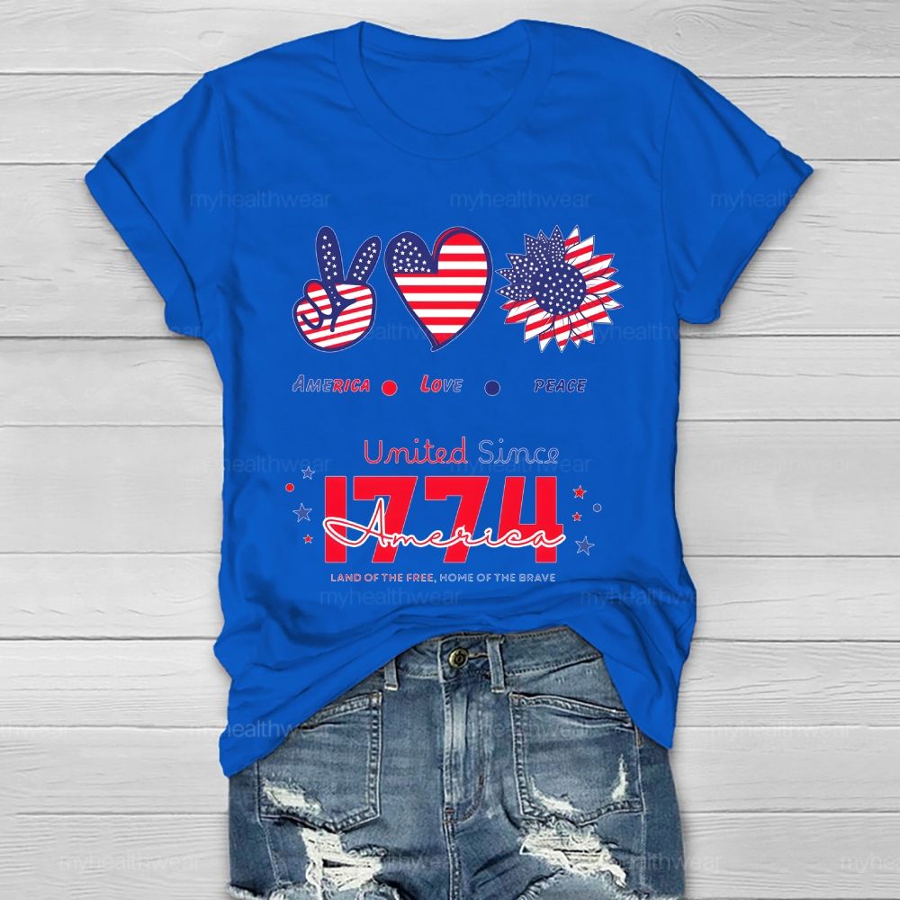 America Love  Peace Healthwear T-shirt