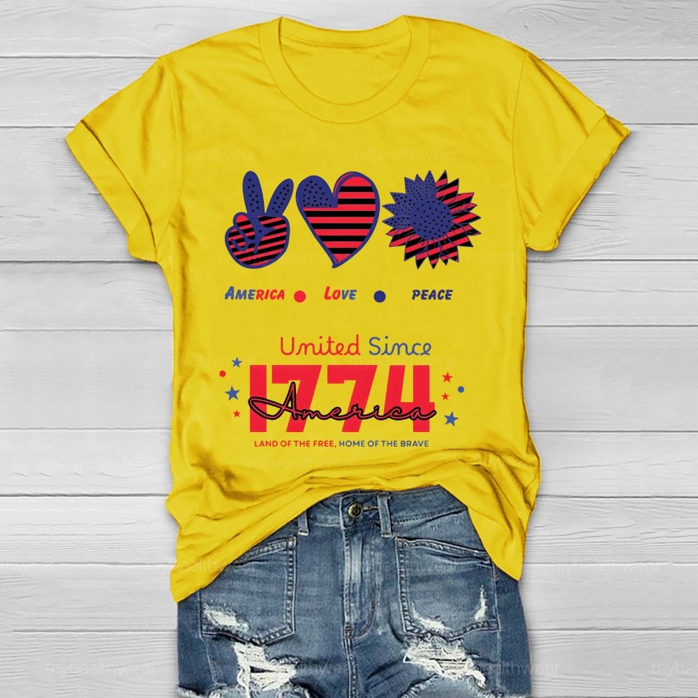 America Love  Peace Healthwear T-shirt