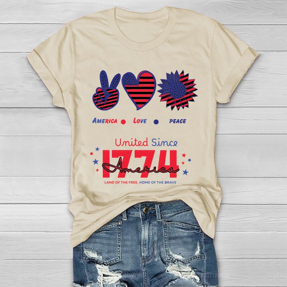 America Love  Peace Healthwear T-shirt