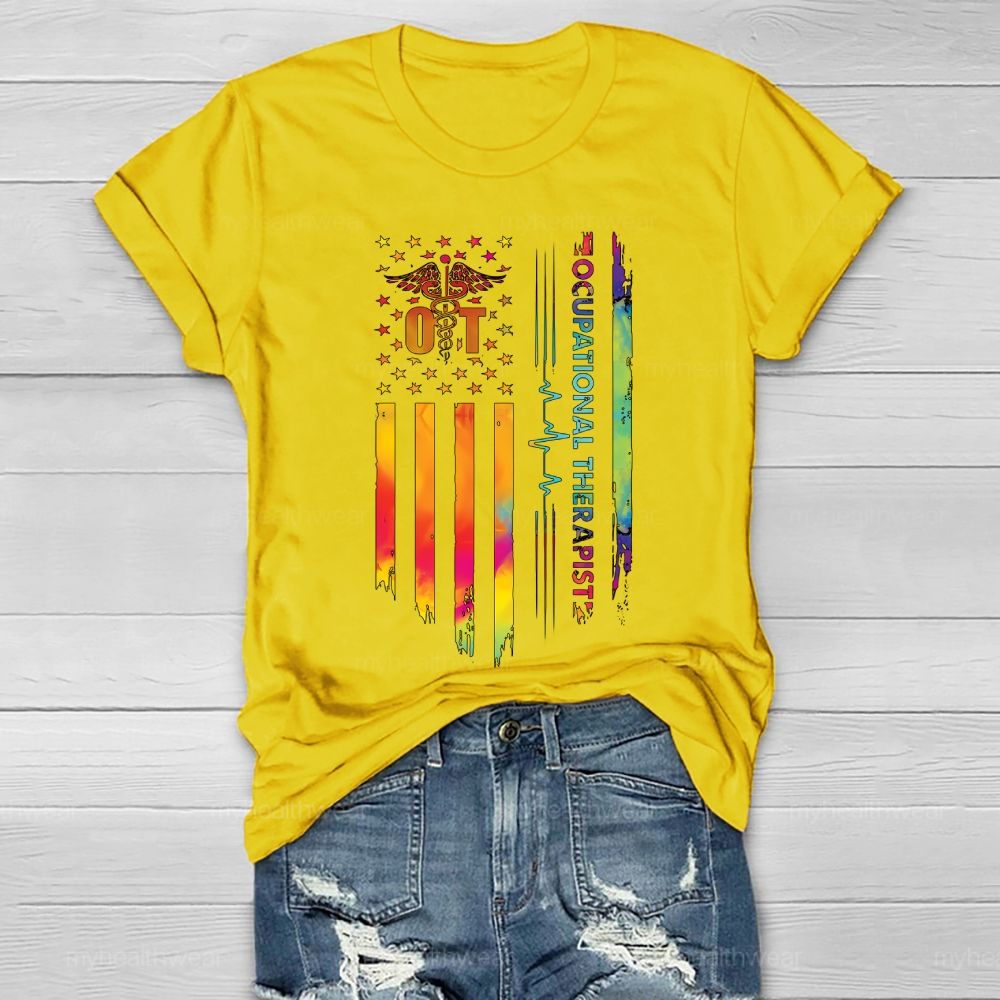 Occupational Therapist Flag Healthwear T-shirt