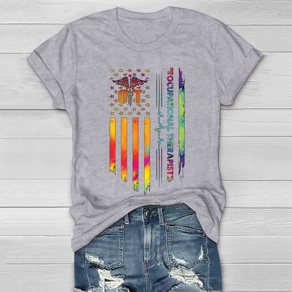 Occupational Therapist Flag Healthwear T-shirt