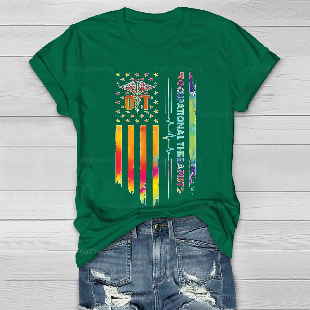 Occupational Therapist Flag Healthwear T-shirt