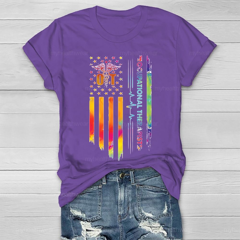 Occupational Therapist Flag Healthwear T-shirt
