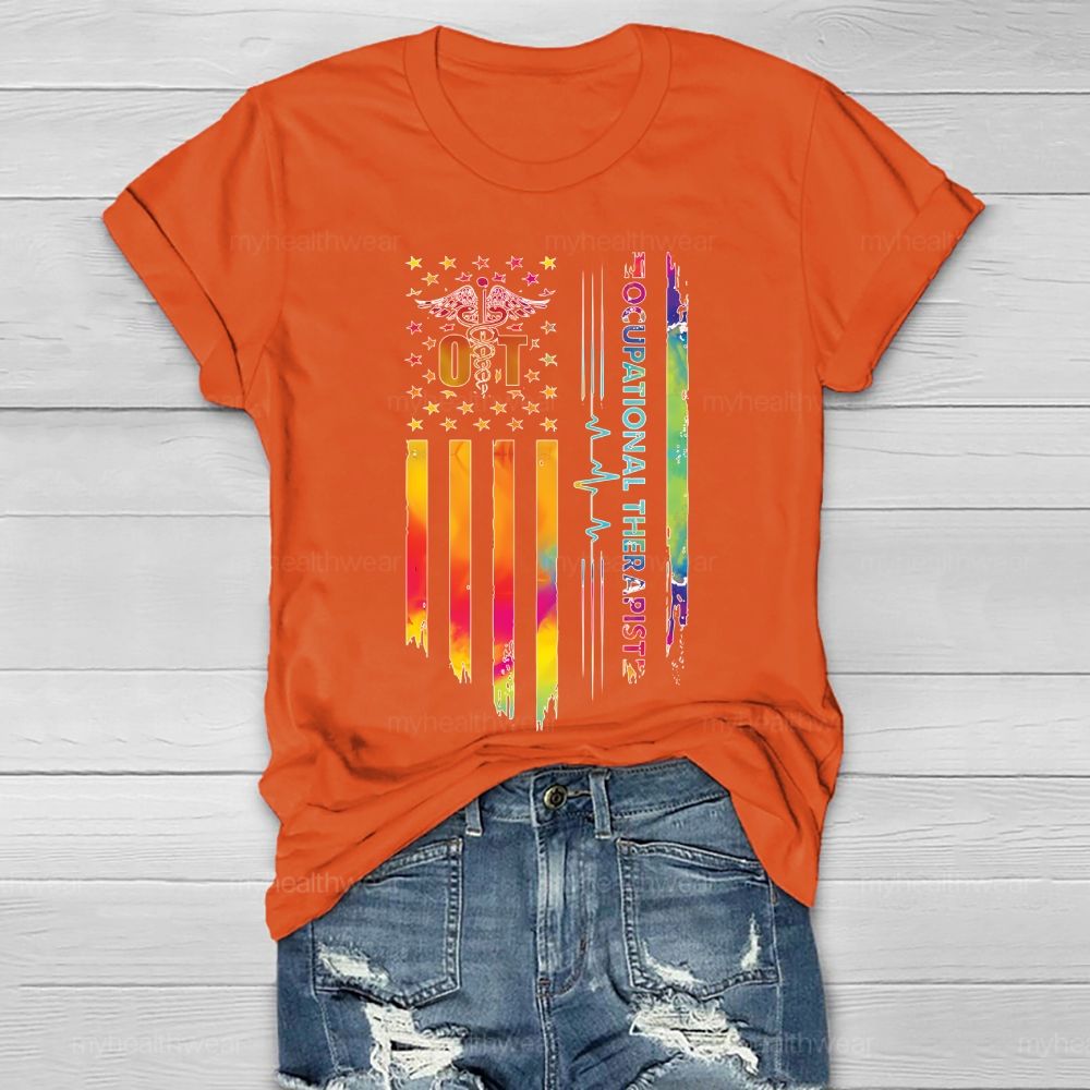 Occupational Therapist Flag Healthwear T-shirt