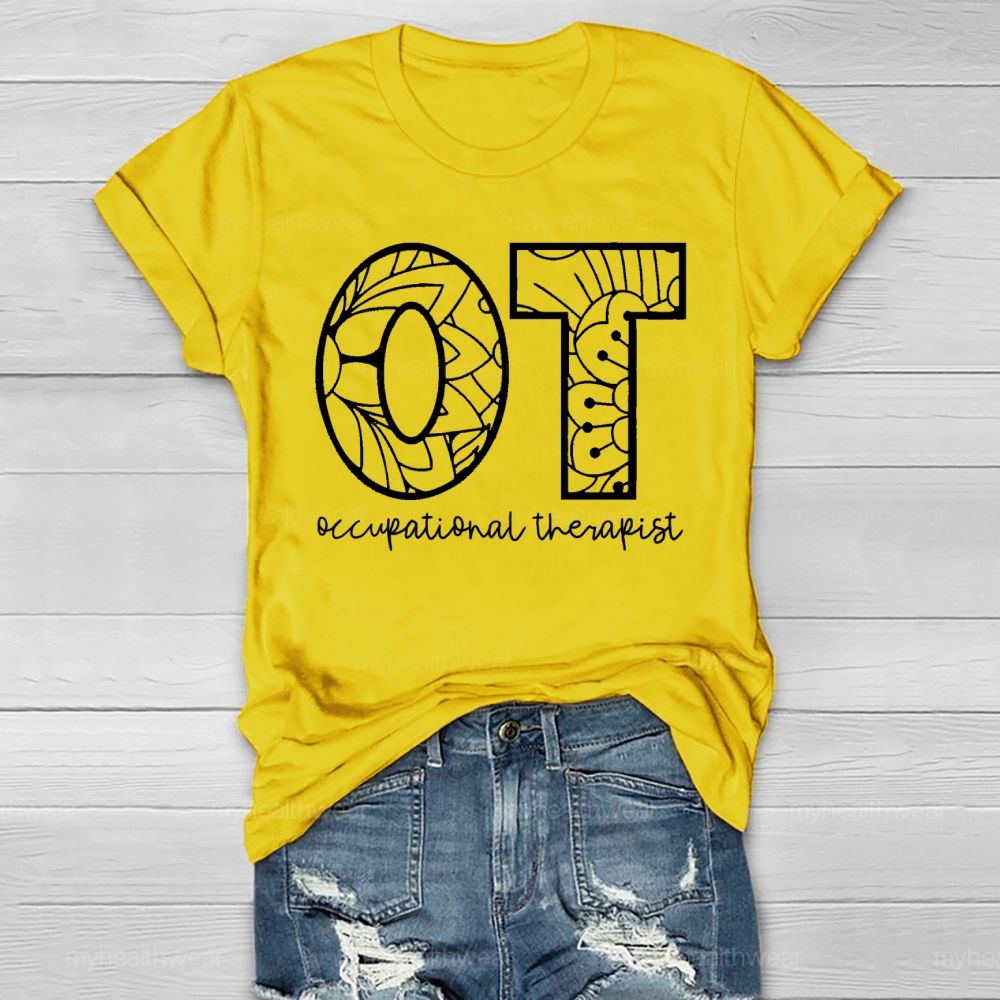 Occupational Therapist Pattern Letter Healthwear T-shirt