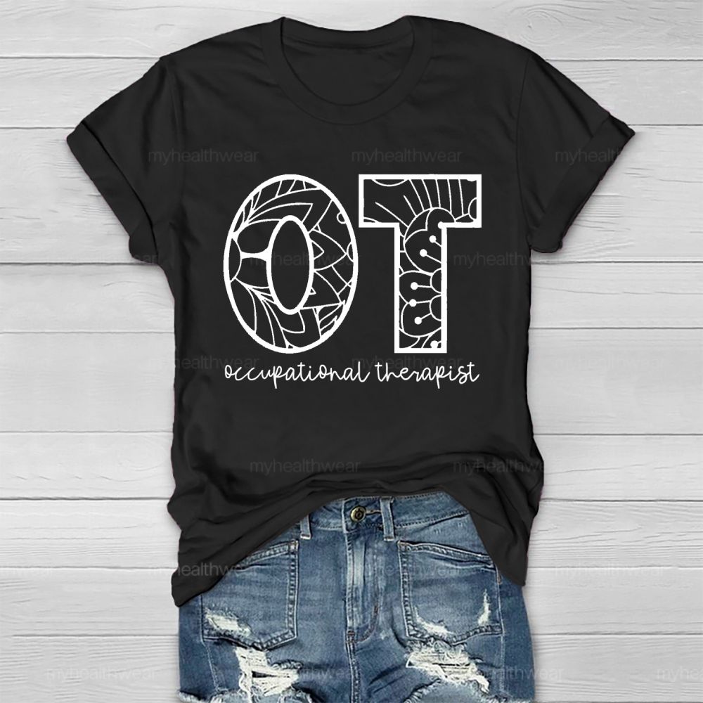 Occupational Therapist Pattern Letter Healthwear T-shirt