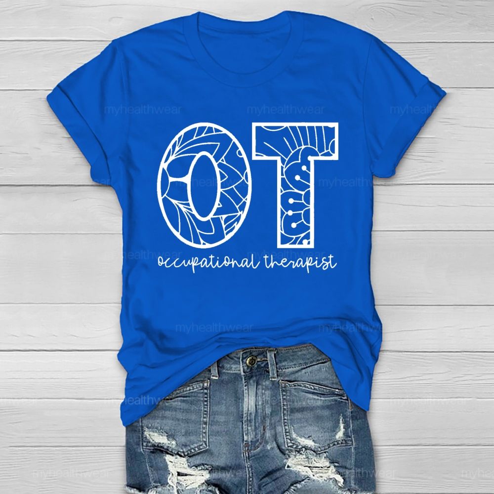 Occupational Therapist Pattern Letter Healthwear T-shirt