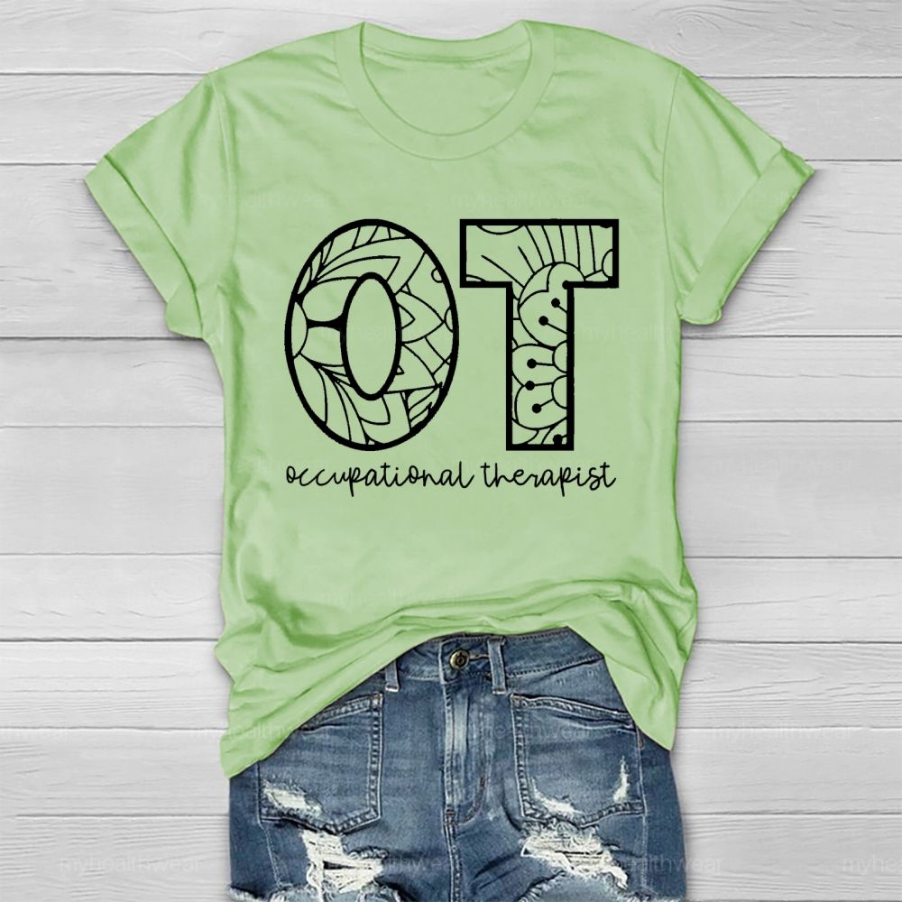 Occupational Therapist Pattern Letter Healthwear T-shirt