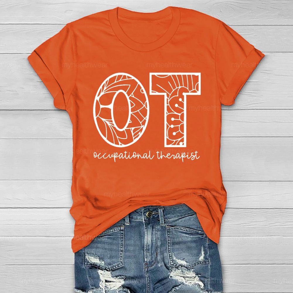 Occupational Therapist Pattern Letter Healthwear T-shirt