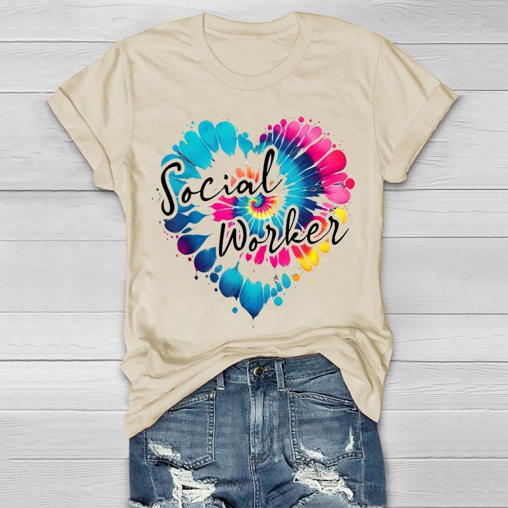 Social Worker Colorful Love Healthwear T-shirt