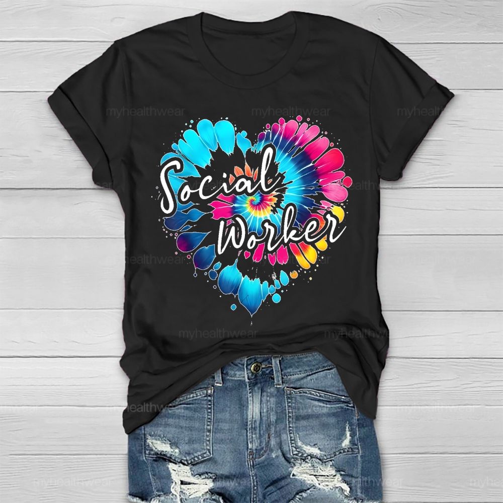 Social Worker Colorful Love Healthwear T-shirt