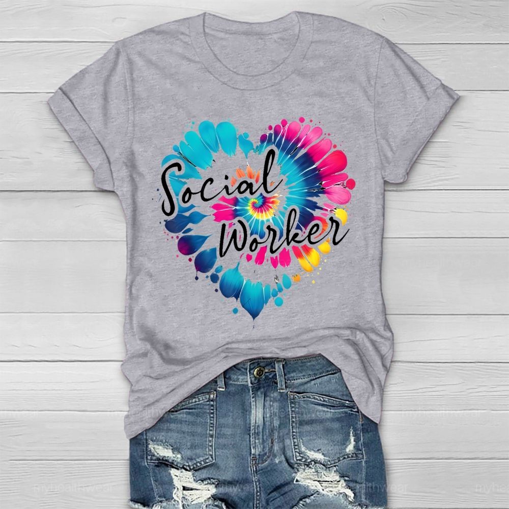 Social Worker Colorful Love Healthwear T-shirt