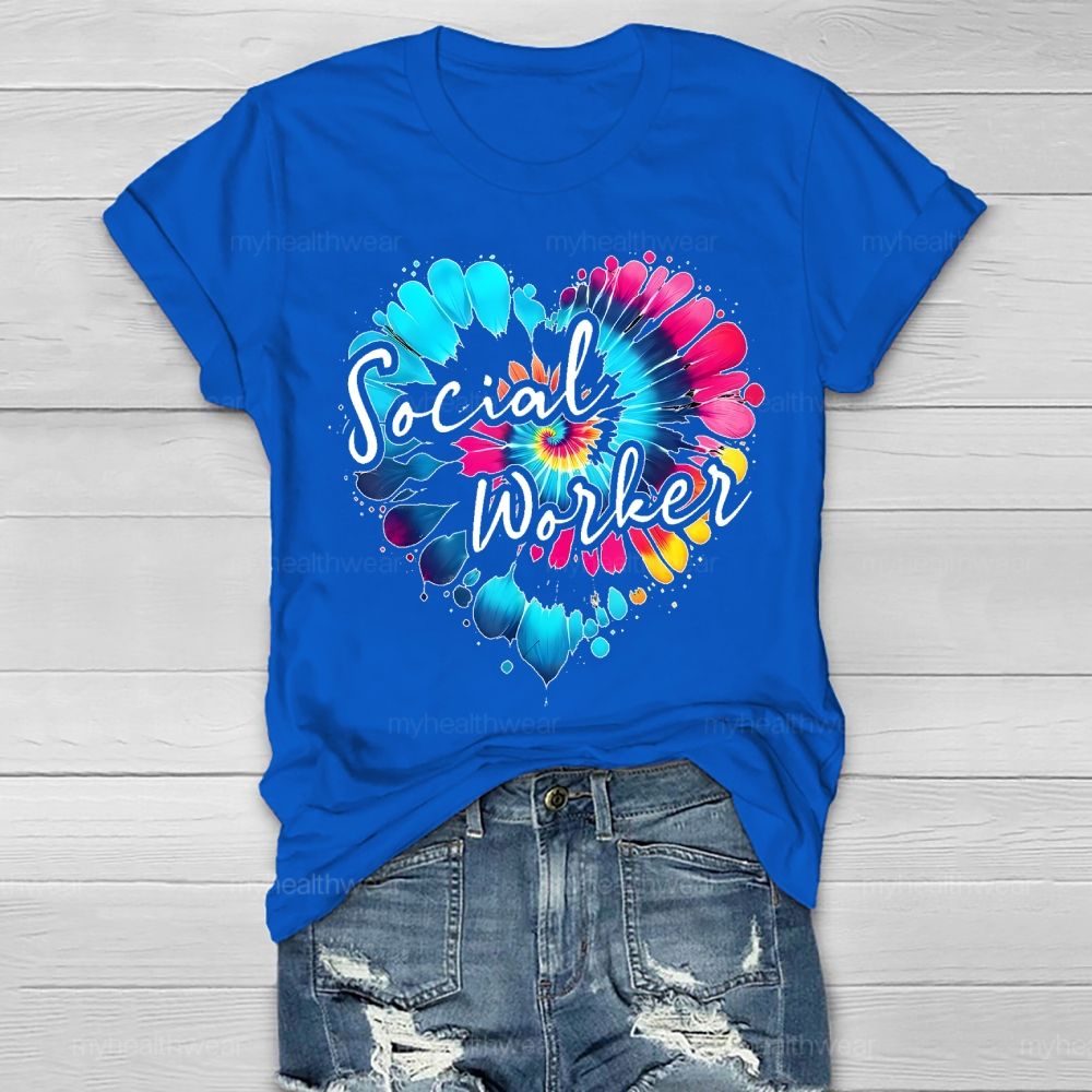 Social Worker Colorful Love Healthwear T-shirt