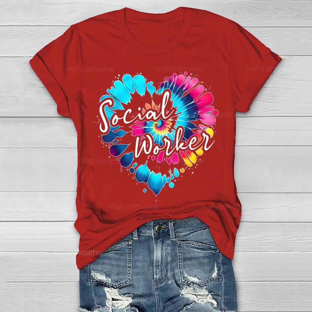 Social Worker Colorful Love Healthwear T-shirt