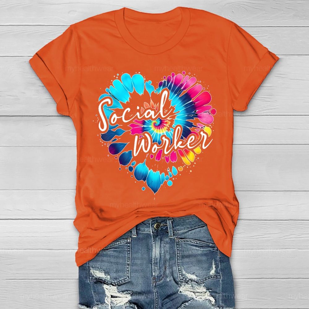 Social Worker Colorful Love Healthwear T-shirt