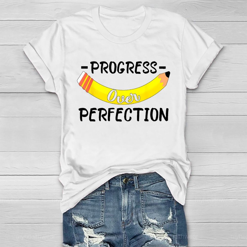 Progress Over Perfection Pencil Healthwear T-shirt