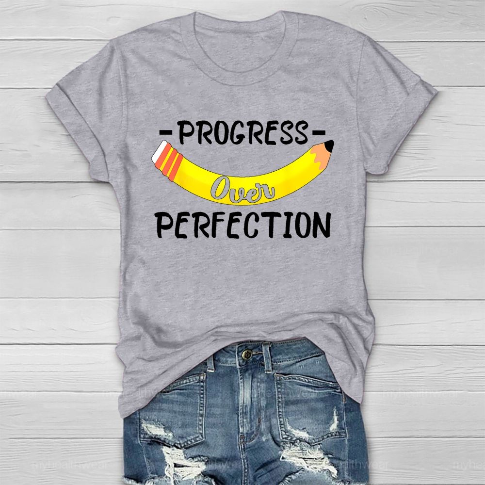 Progress Over Perfection Pencil Healthwear T-shirt