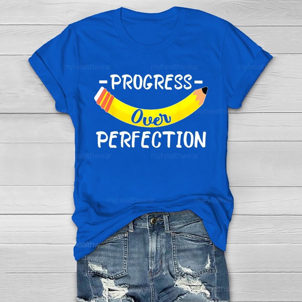 Progress Over Perfection Pencil Healthwear T-shirt