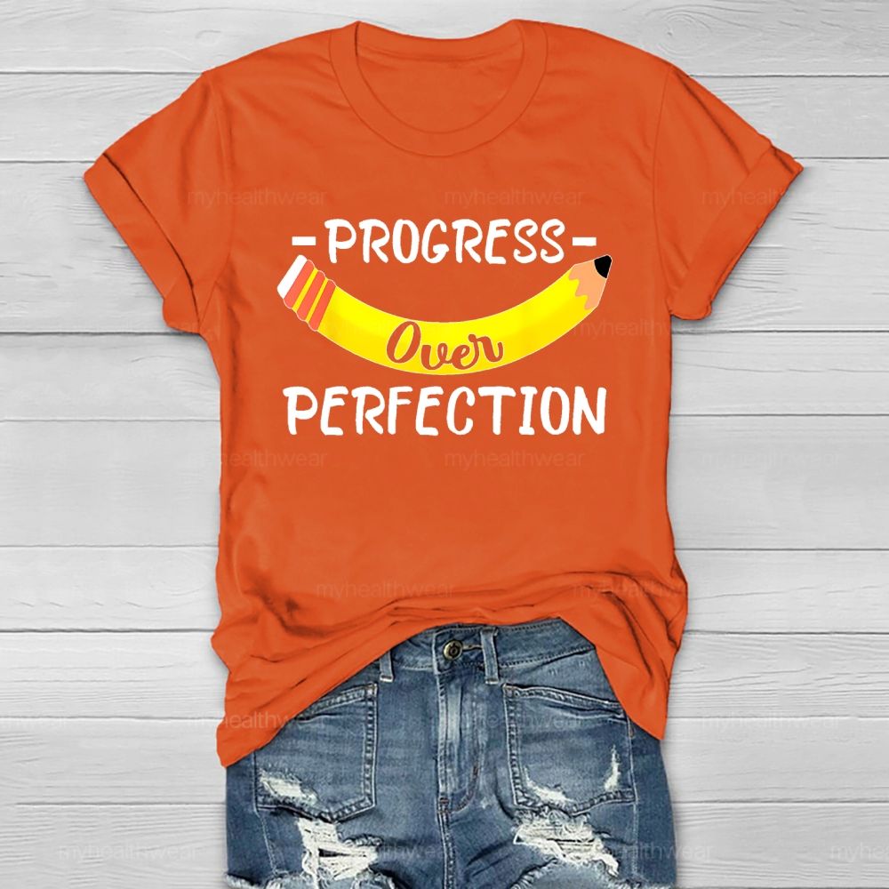 Progress Over Perfection Pencil Healthwear T-shirt