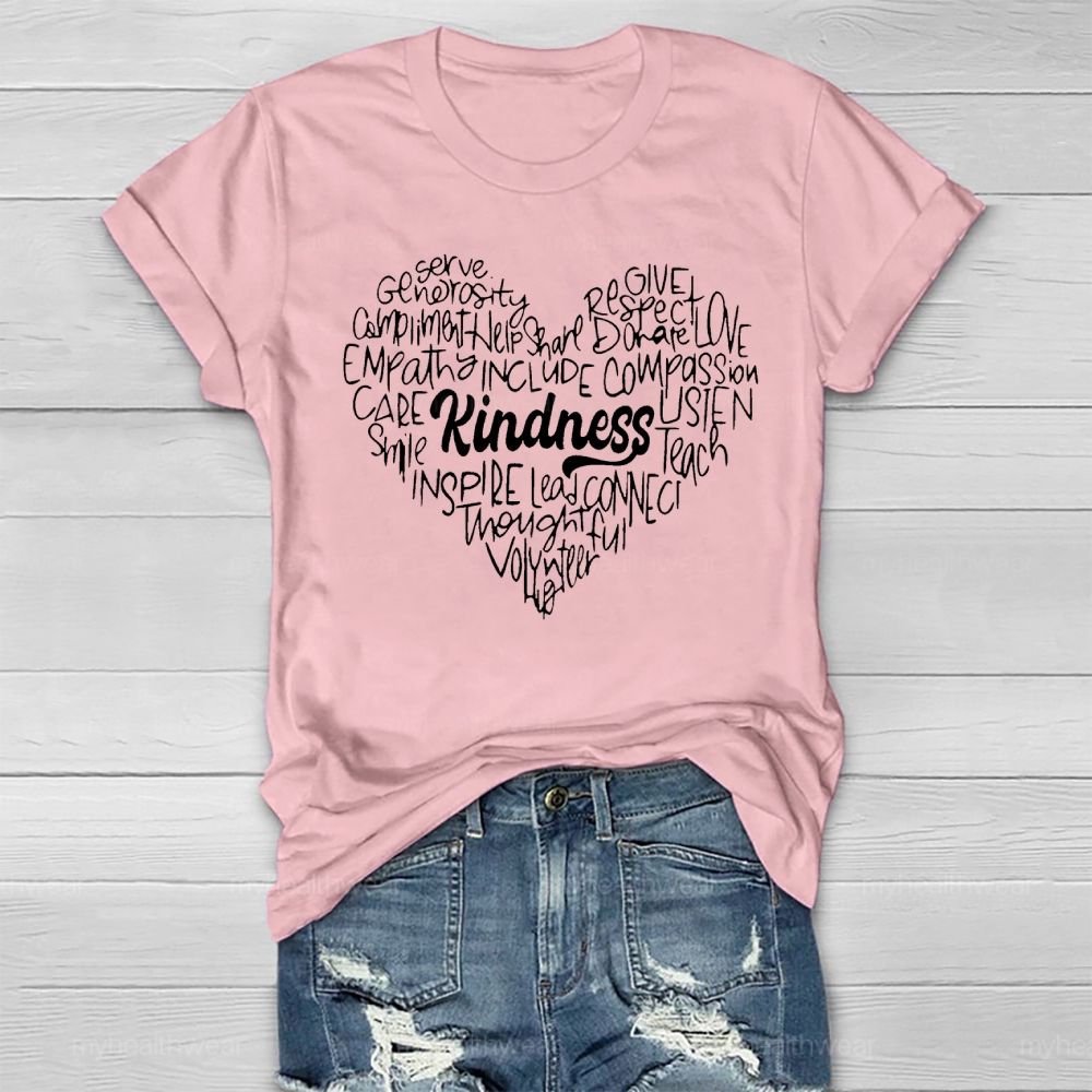 Kindness Serve Generosity Love Letters  Healthwear T-shirt