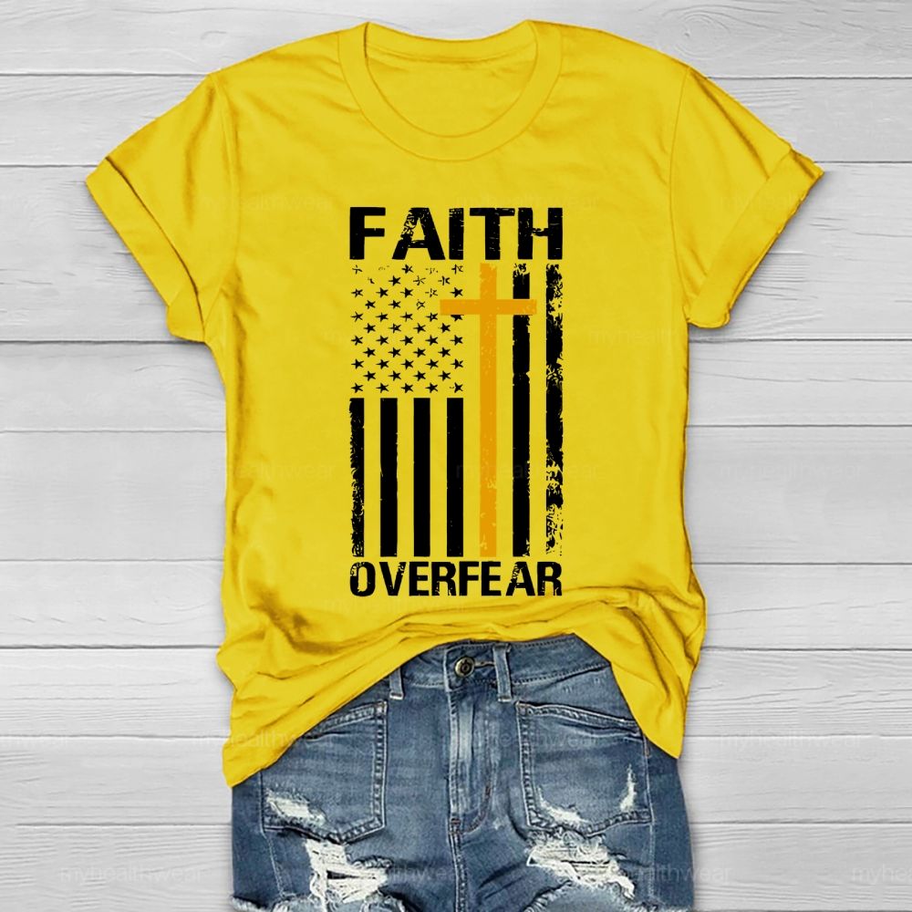 Faith Over Fear Cross Flag Healthwear T-shirt