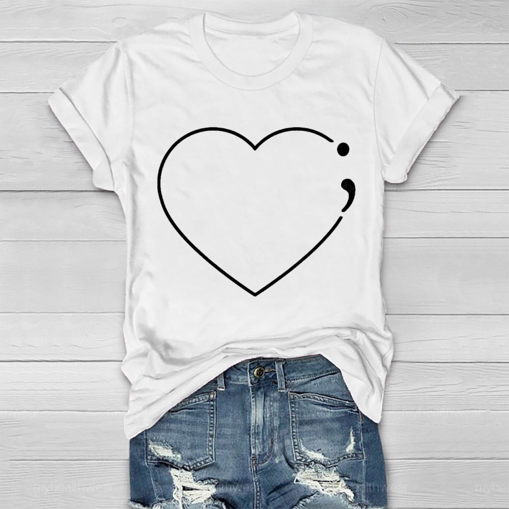 Love Semicolon Suicide Prevention Healthwear T-shirt