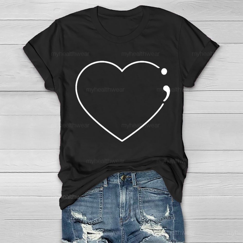 Love Semicolon Suicide Prevention Healthwear T-shirt