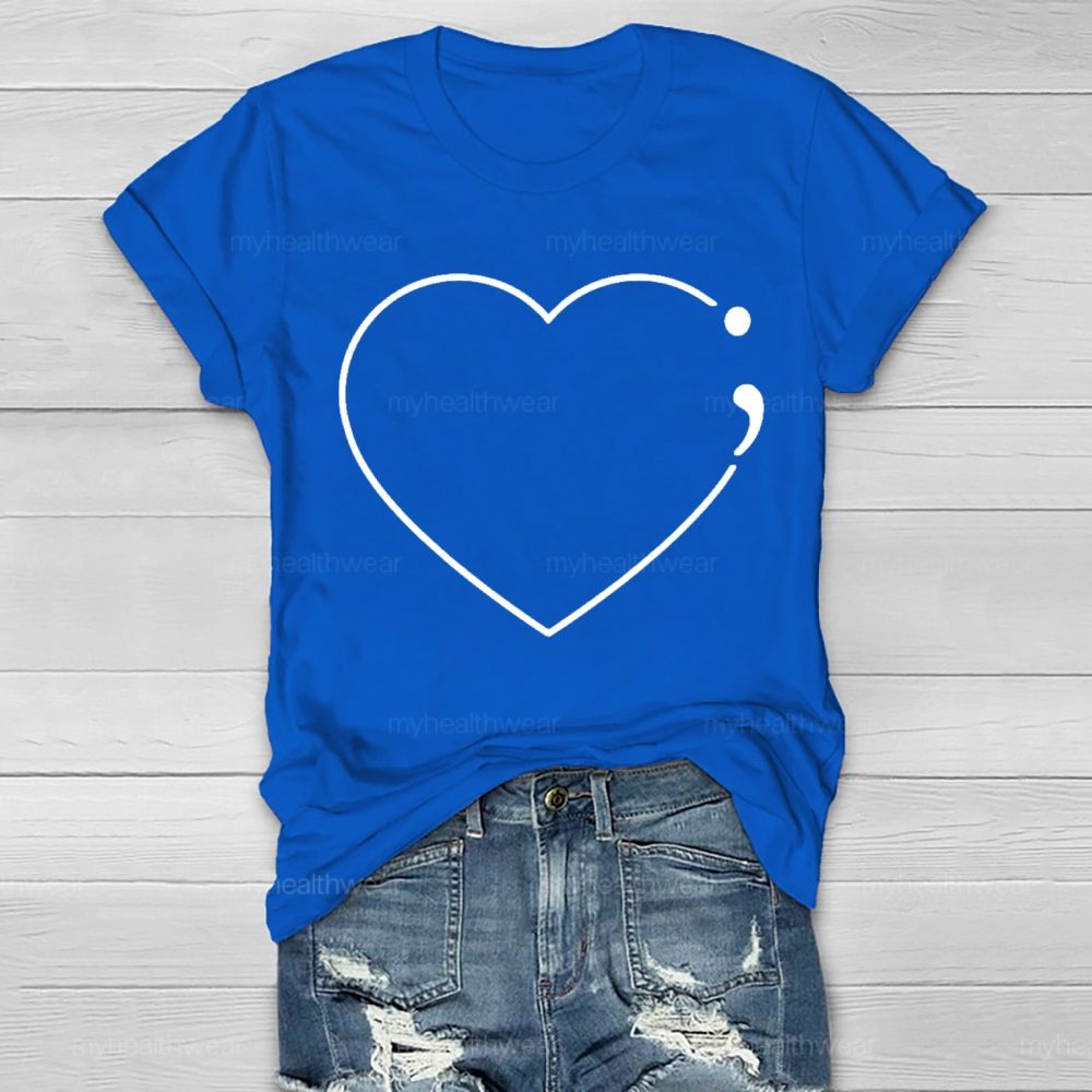 Love Semicolon Suicide Prevention Healthwear T-shirt