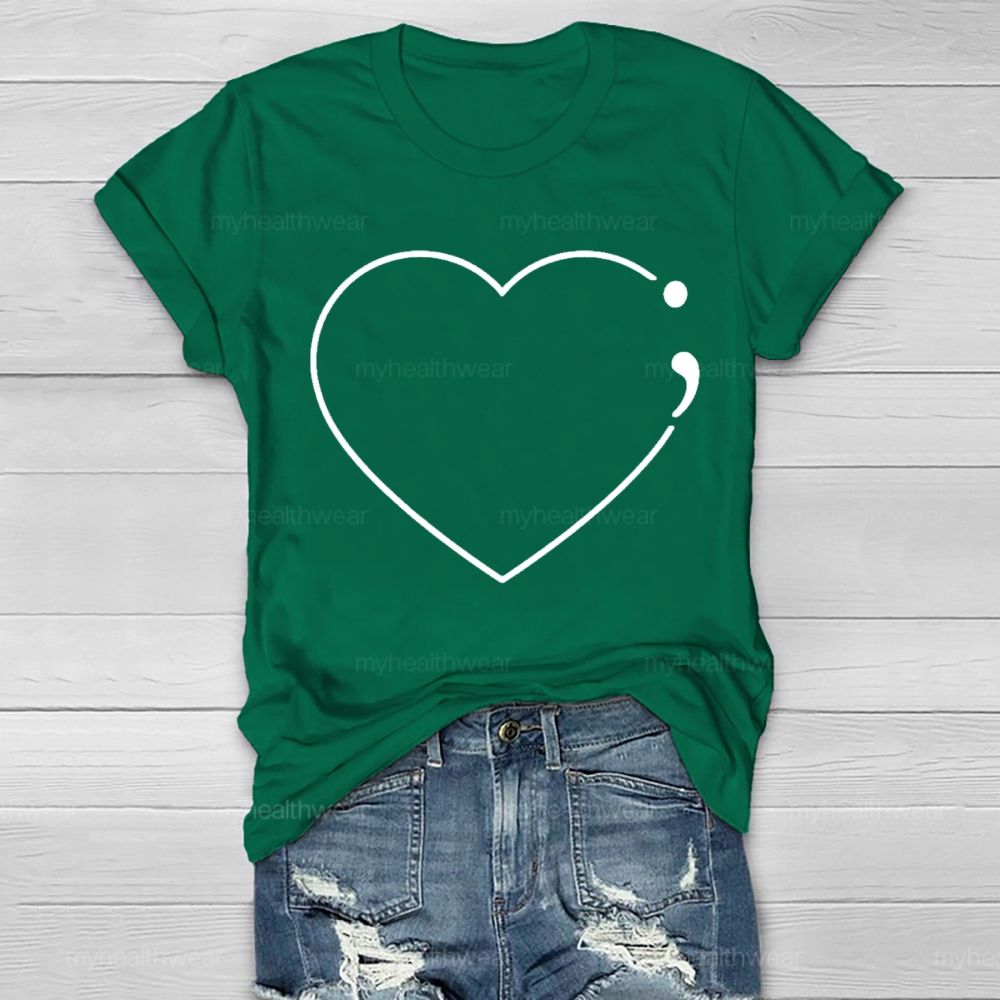 Love Semicolon Suicide Prevention Healthwear T-shirt
