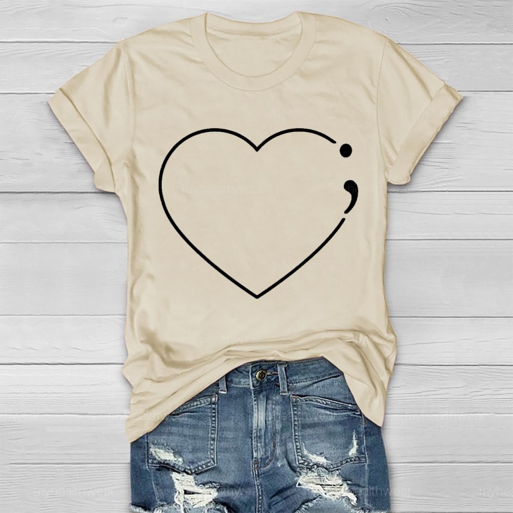 Love Semicolon Suicide Prevention Healthwear T-shirt