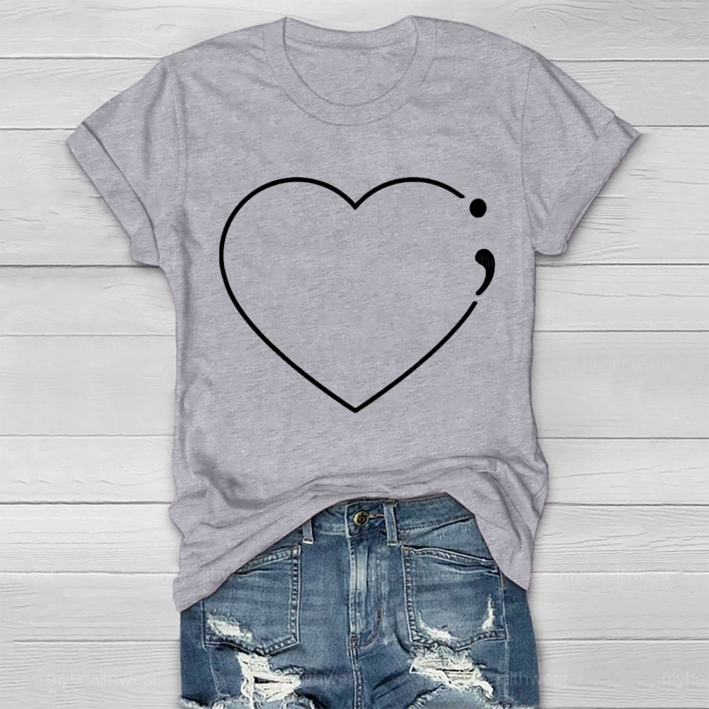 Love Semicolon Suicide Prevention Healthwear T-shirt
