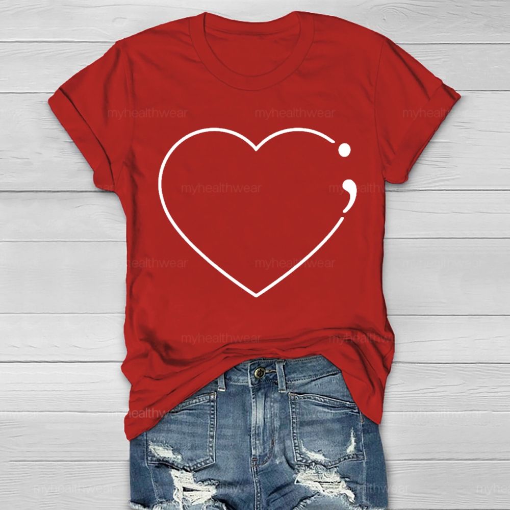 Love Semicolon Suicide Prevention Healthwear T-shirt