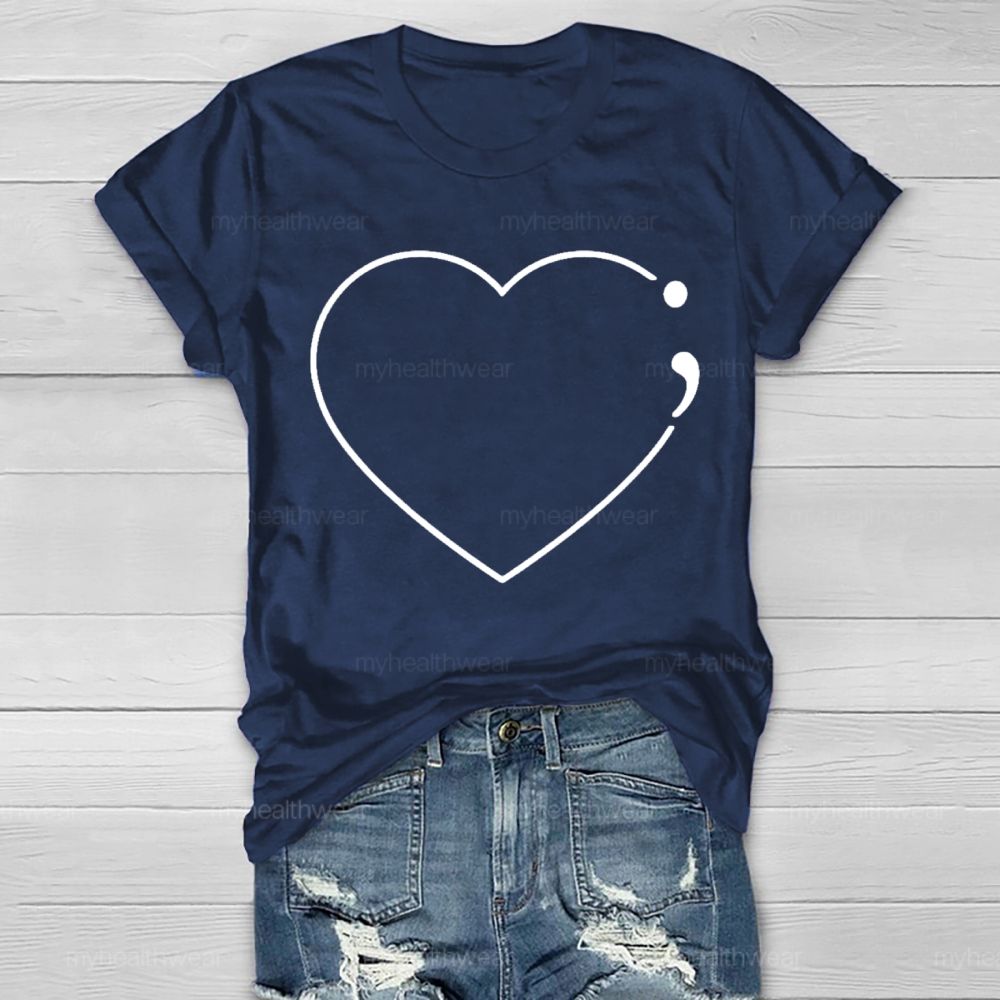 Love Semicolon Suicide Prevention Healthwear T-shirt