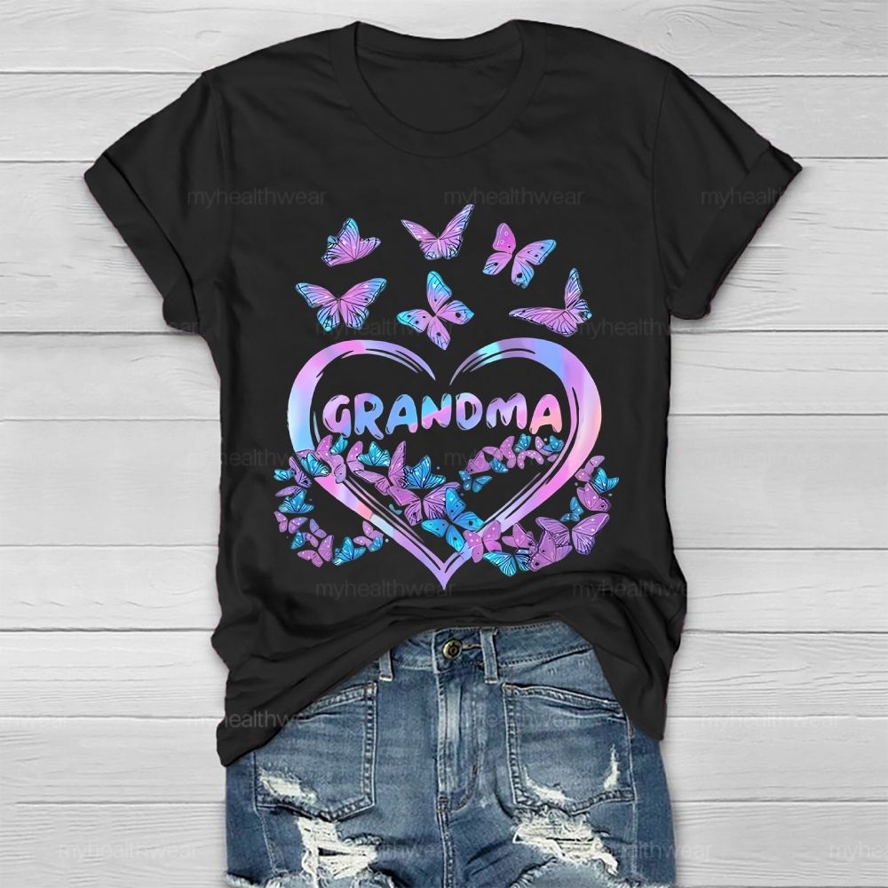 Grandma Love  Butterfly  Suicide Prevention Awareness Healthwear T-shirt