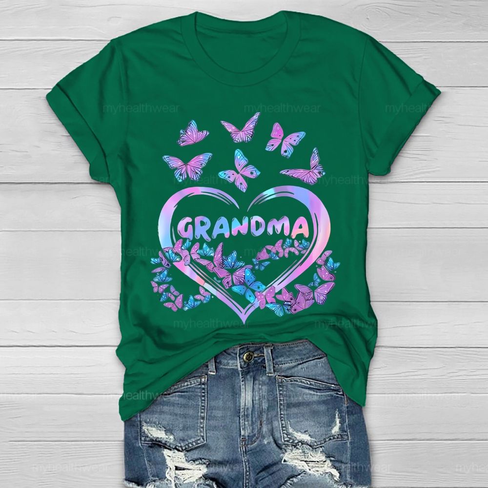 Grandma Love  Butterfly  Suicide Prevention Awareness Healthwear T-shirt
