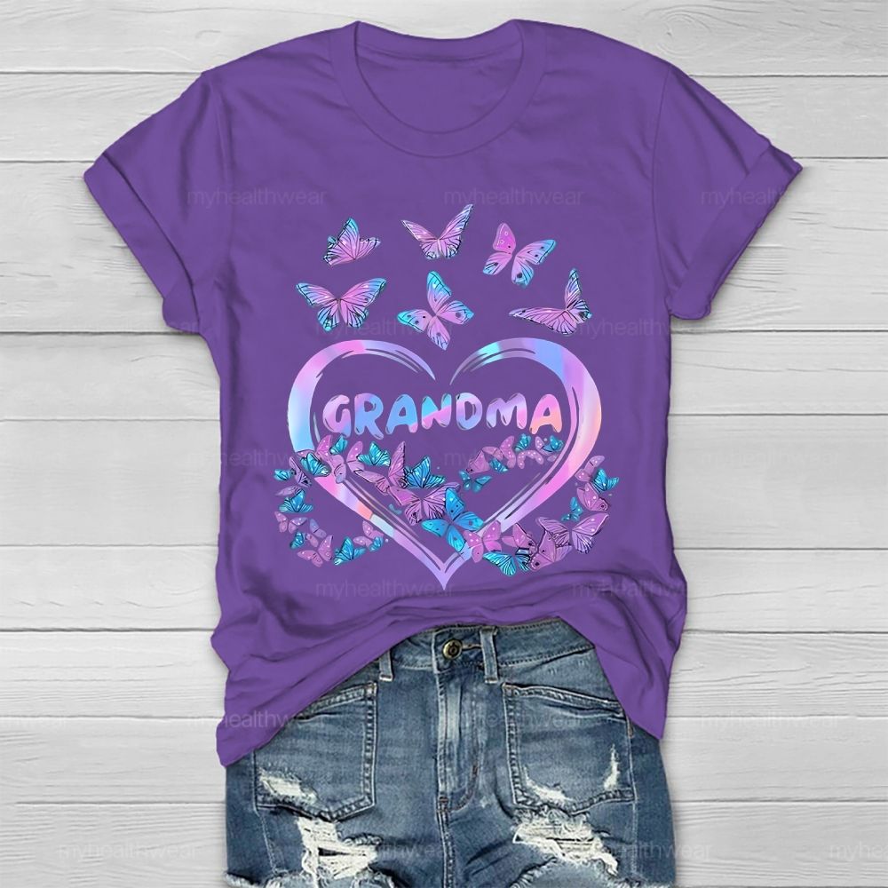 Grandma Love  Butterfly  Suicide Prevention Awareness Healthwear T-shirt