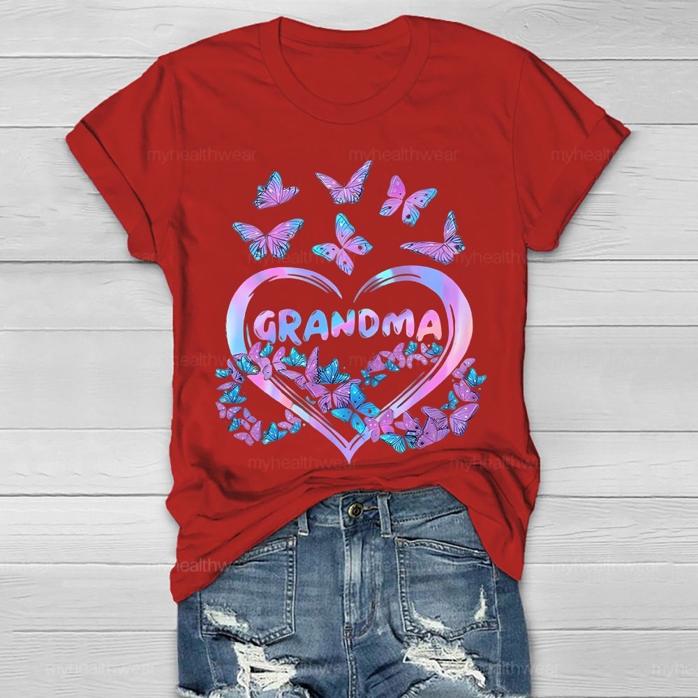 Grandma Love  Butterfly  Suicide Prevention Awareness Healthwear T-shirt